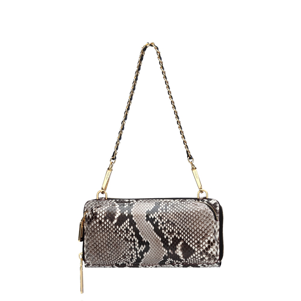 【特攻の鰐淵 】　COCOCELUX GOLD 長財布　パイソン柄 COCOCELUX GOLD ｼｬｲﾝｸﾞﾊﾟｲｿﾝ/牛革 前ﾎﾟｹｯﾄ付ﾁｪｰﾝﾛﾝｸﾞｳｫﾚｯﾄ ﾗﾑ仕様