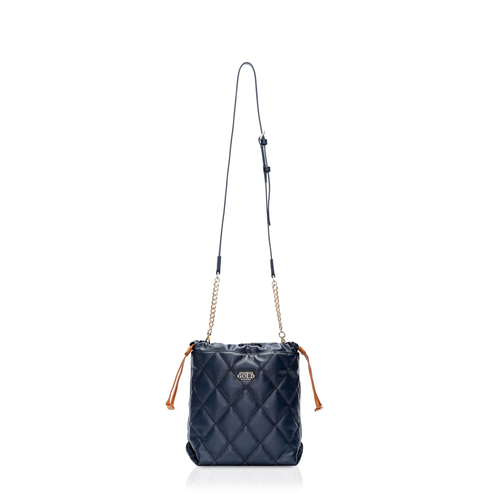 レザー 巾着 ショルダー ハンドバッグ チェーン 2WAY 1831 COCOCELUX GOLD ダイヤモンドレザー 巾着チェーンショルダー 2WAYバッグ