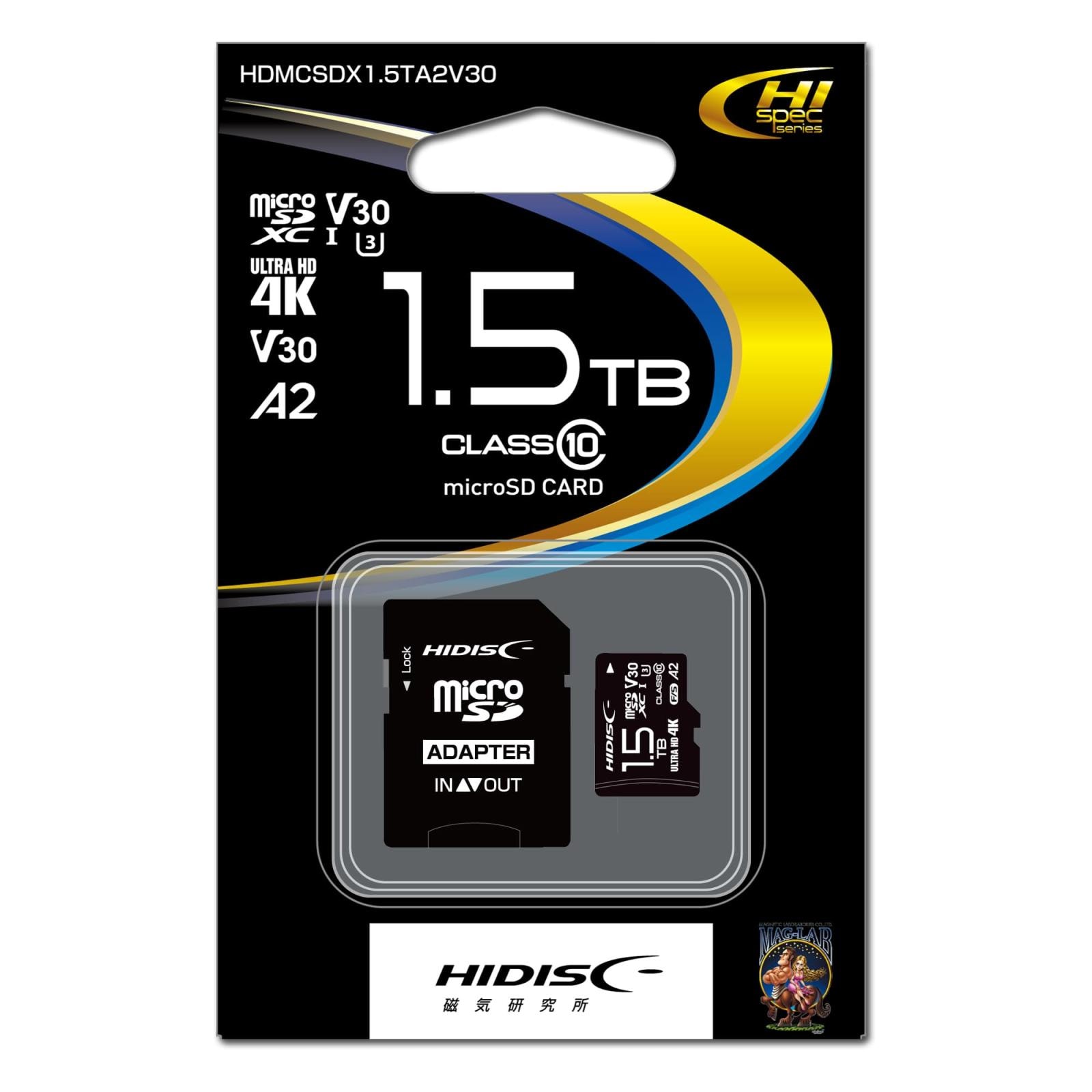 HIDISC 超高速microSDXCカード 1.5TB CLASS10 UHS-I Speed class3, A2対応  HDMCSDX1TA2V30