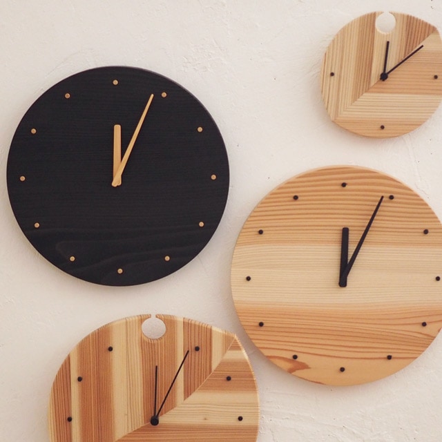 壁掛け時計(杉の無垢使用) 杉の丸時計/クリア | 杉の木クラフト | 糸島くらし×ここのき 公式通販