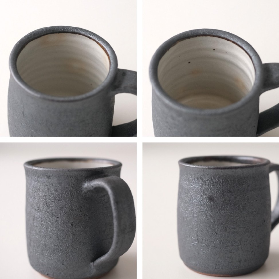 ブルーグレー釉手作りマグカップ ブルーグレー釉手作りマグカップ