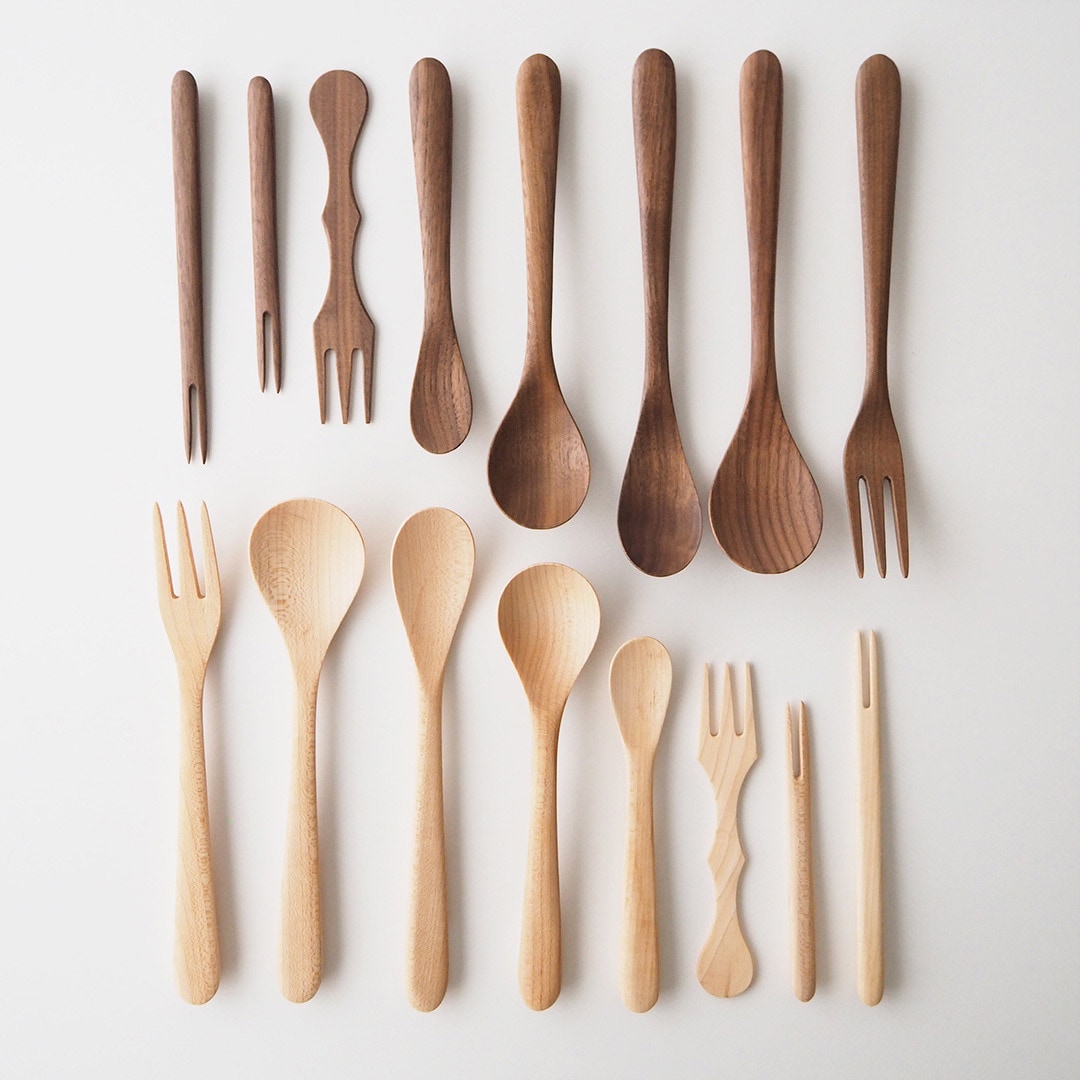 パンケーキナイフ/ウォルナット×縞黒檀 | DOUBLE = DOUBLE FURNITURE