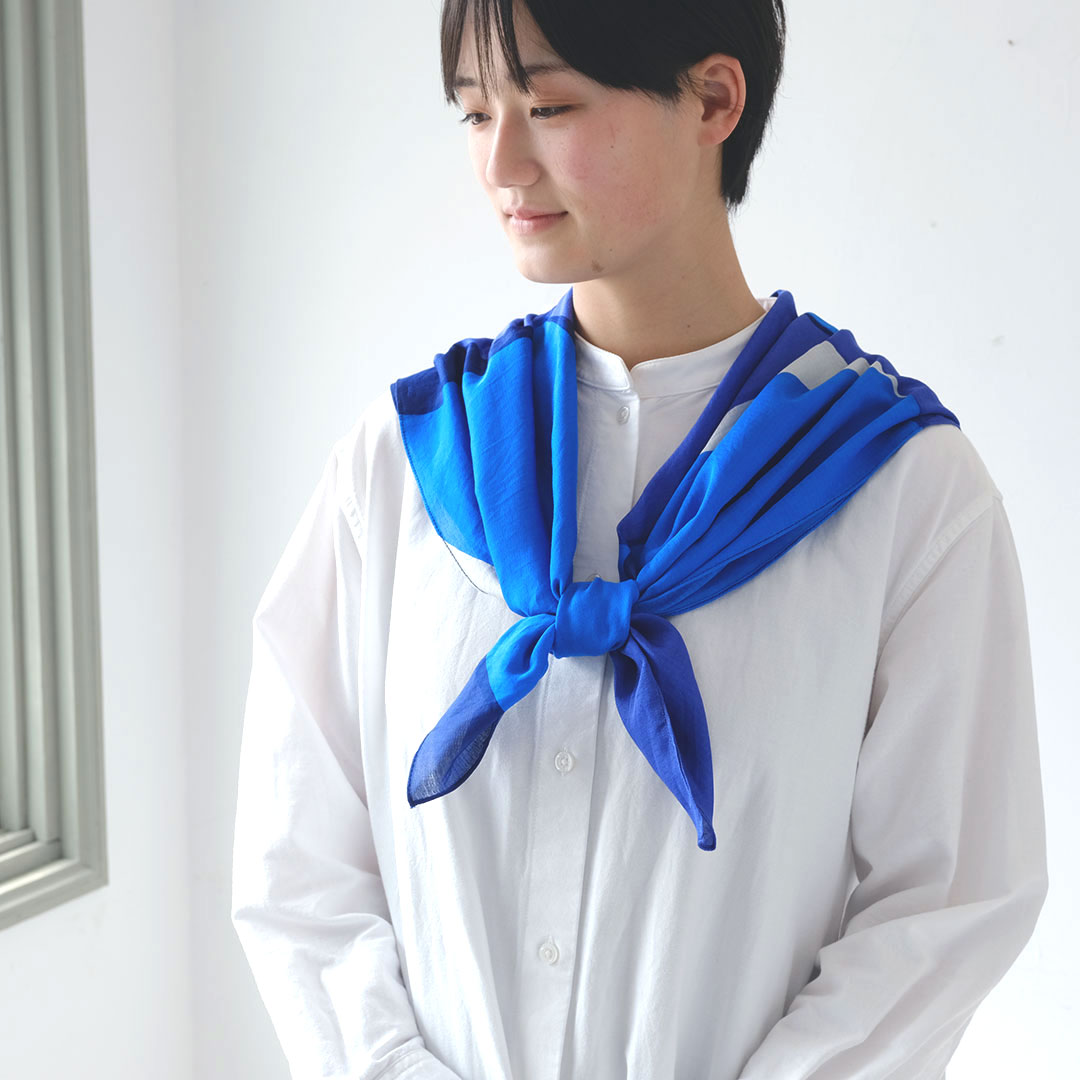 スカーフ/青・ピンク | makumo(マクモ) | 糸島くらし×ここのき 公式