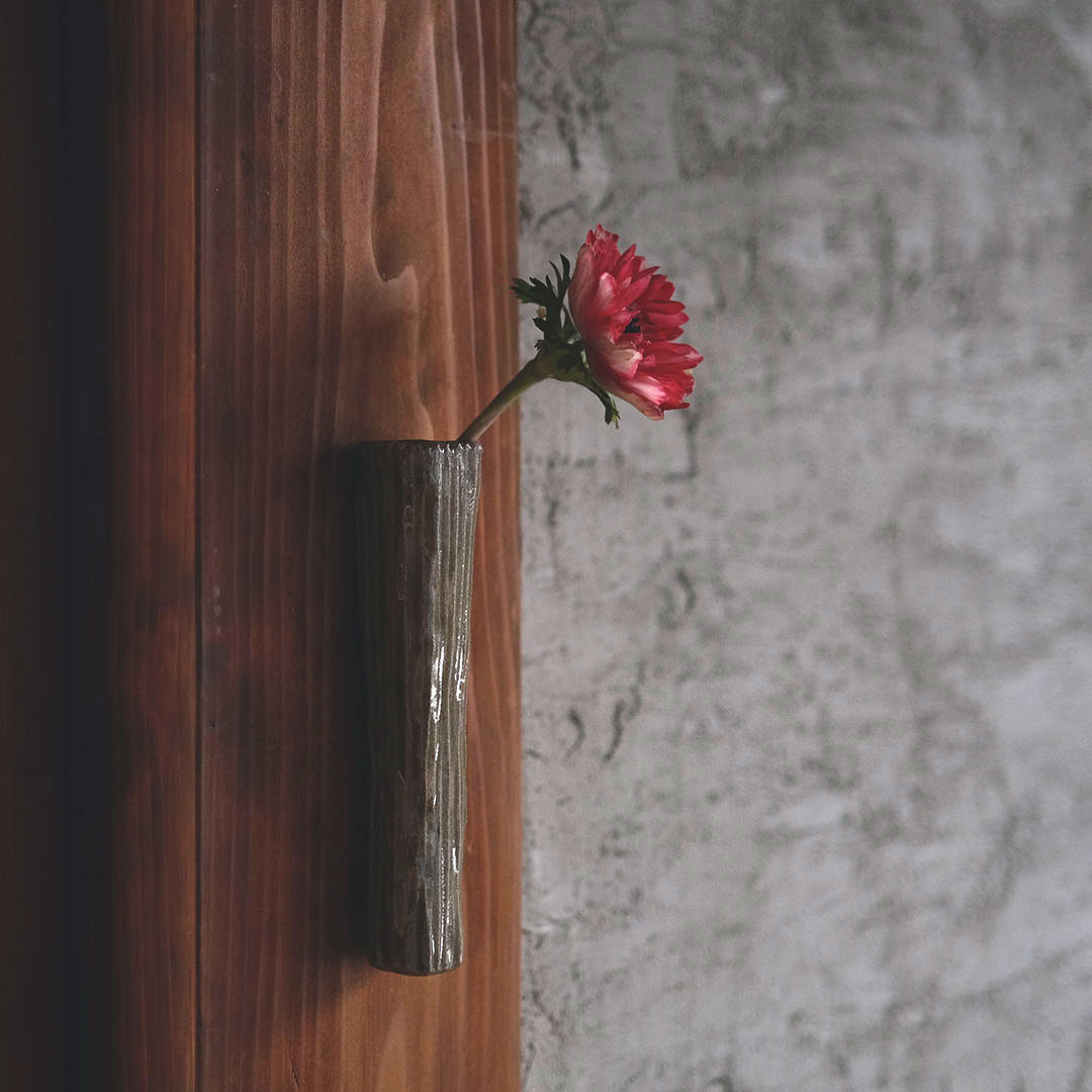 茶道具　高取しのぎ掛花入 茶道具高取しのぎ掛花入