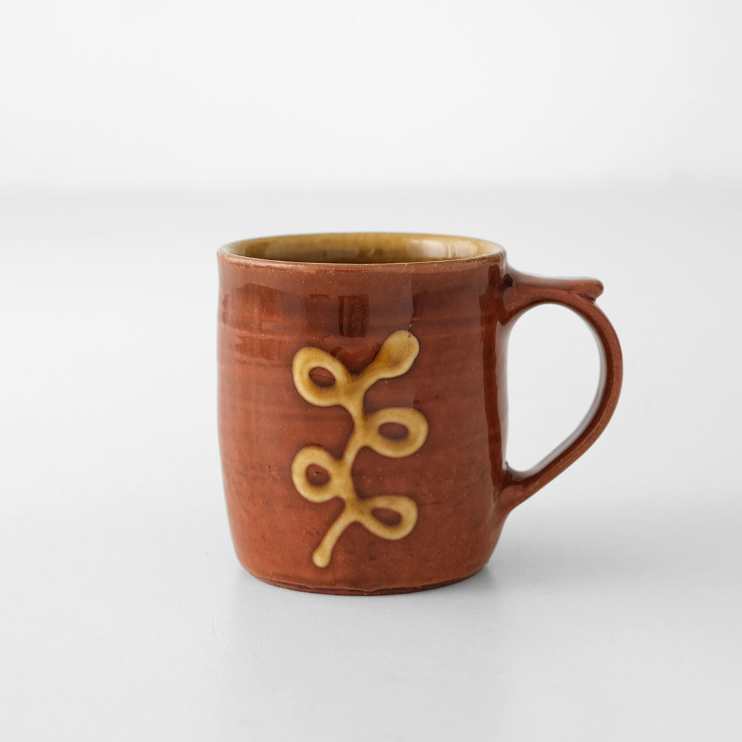 スリップウェア/マグカップ/茶 | SLIP WORKS | 糸島くらし×ここのき