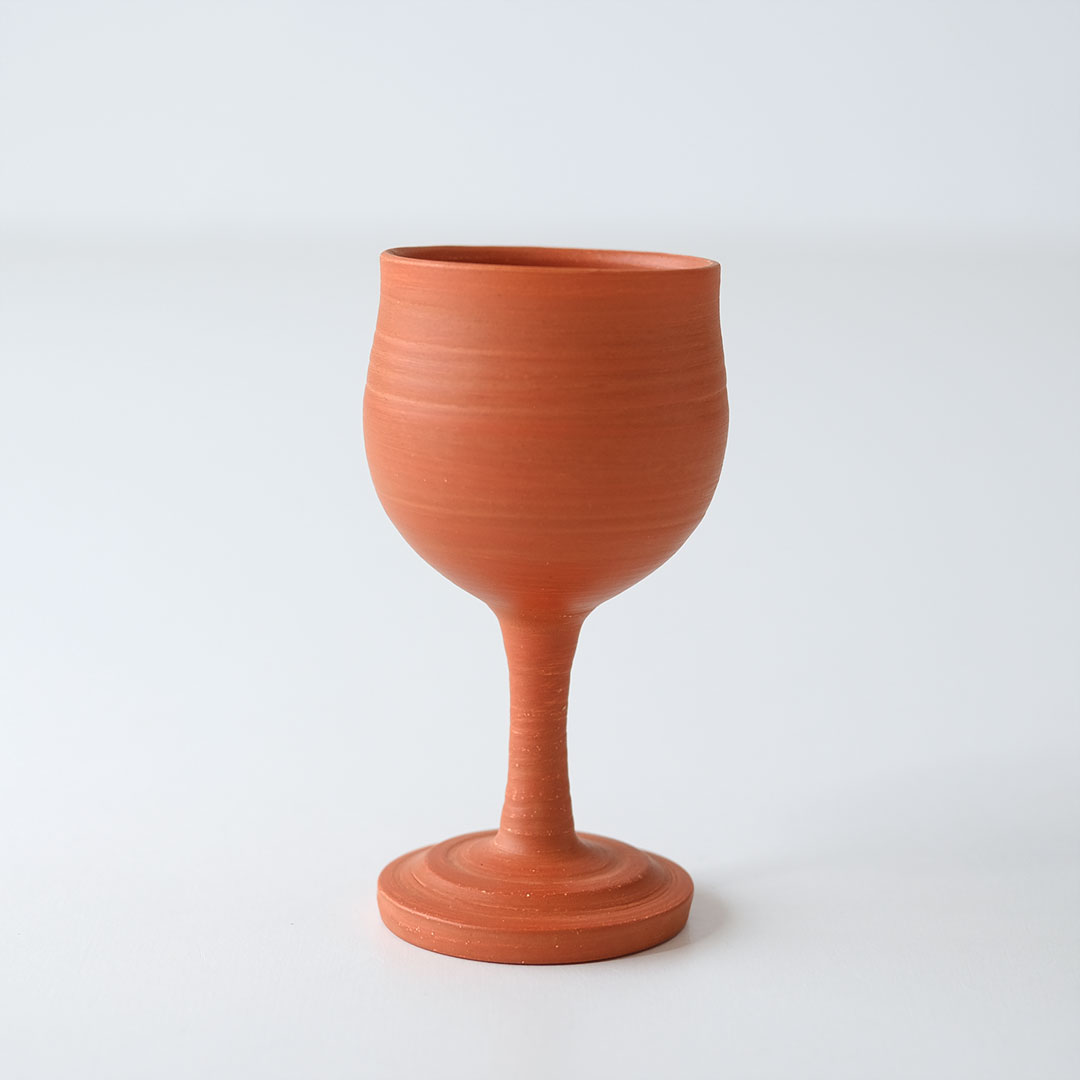 赤磁ゴブレット/丸 | 藤原宏允 | 糸島くらし×ここのき 公式通販サイト