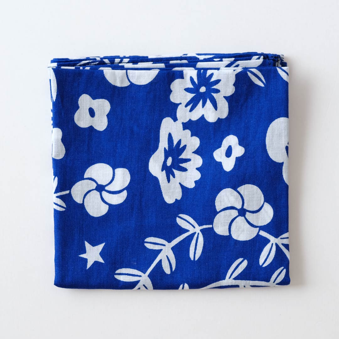 ハンカチ/みどりの庭/青 | makumo(マクモ) | 糸島くらし×ここのき 公式