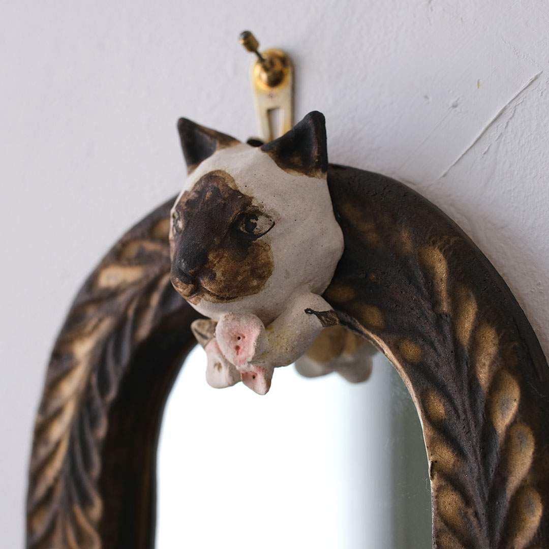 猫さんの壁掛け鏡 猫の壁掛け鏡🐈 - QCQSPS'S GALLERY | minne byGMOペパボ 国内