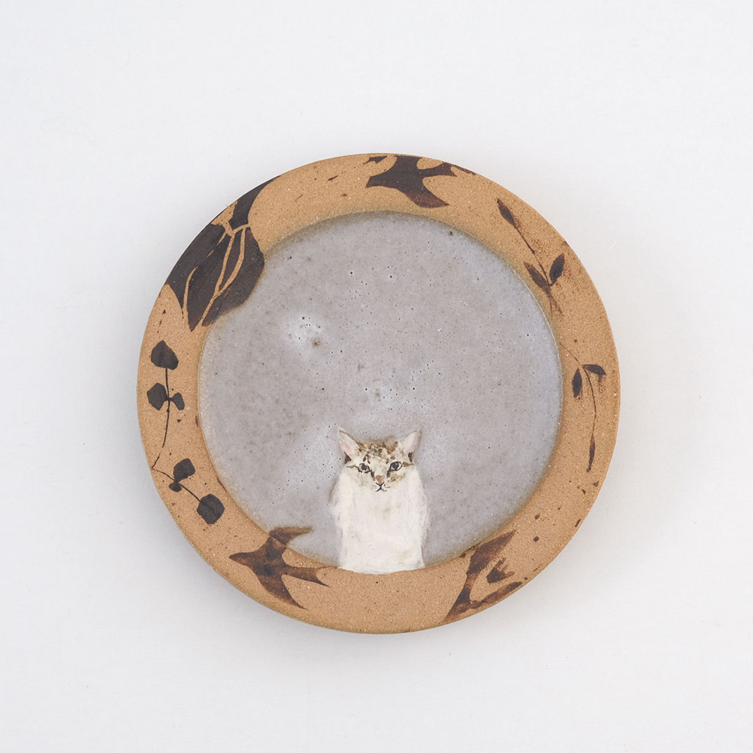 acne pottery studio　森安幸代さん　大皿　猫　うさぎ　作家 acne pottery studio 森安幸代さん 大皿 猫 うさぎ 作家 acne pottery