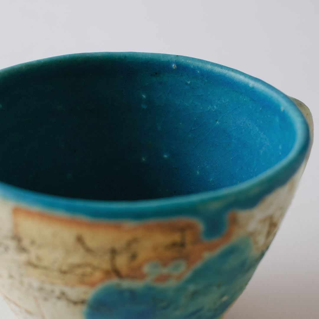 memollage/三角マグカップ/ターコイズ | 陶工房 Ron | 糸島くらし×ここ