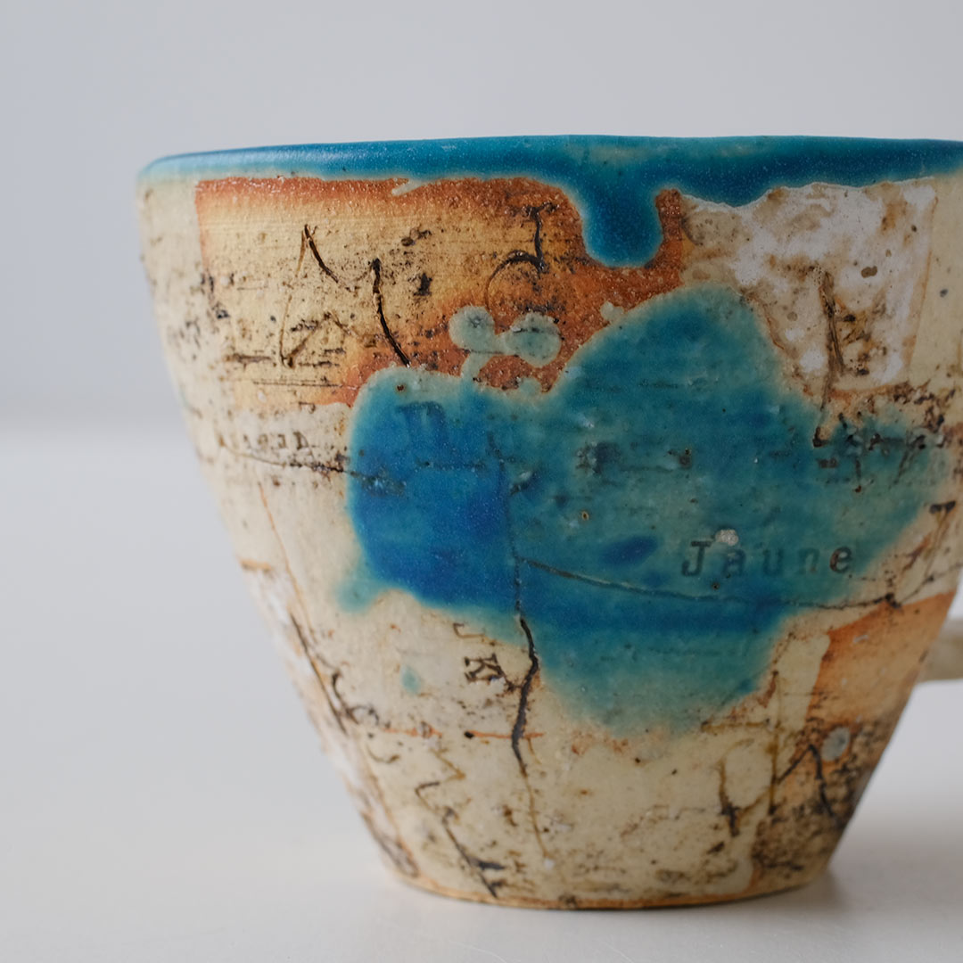 memollage/三角マグカップ/ターコイズ | 陶工房 Ron | 糸島くらし×ここ