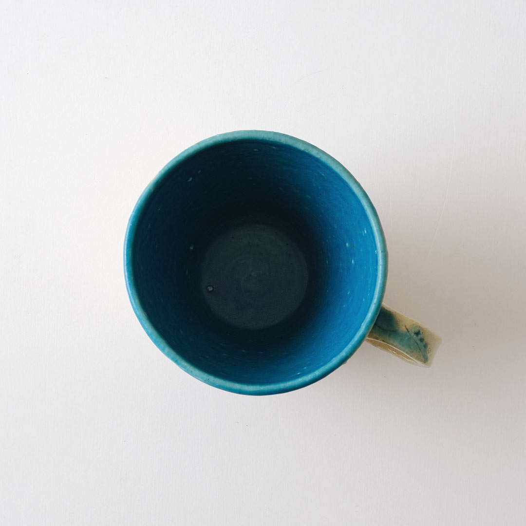 memollage/三角マグカップ/ターコイズ | 陶工房 Ron | 糸島くらし×ここ