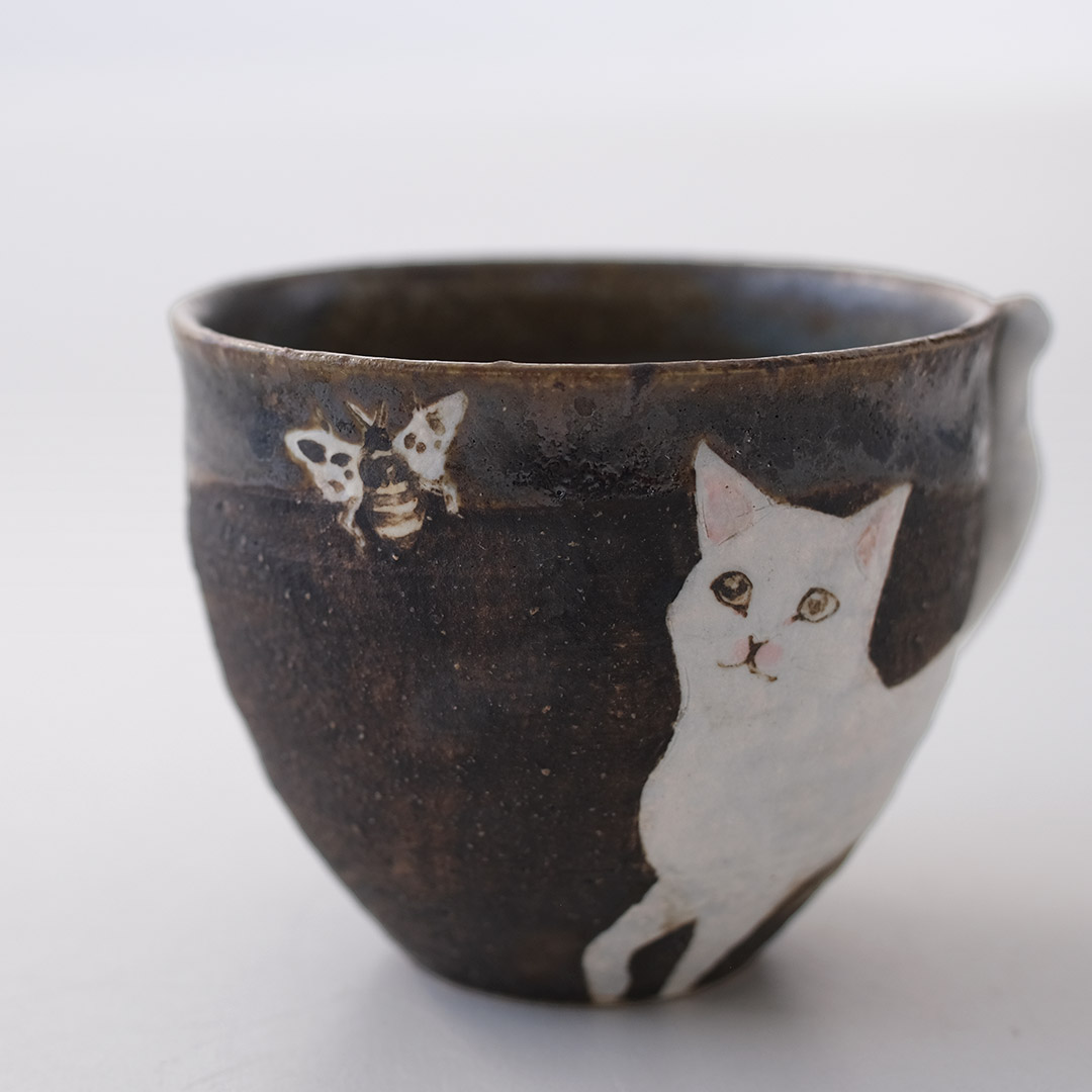 カップ＆ソーサー/ねこ | acne.pottery.studio | 糸島くらし×ここのき