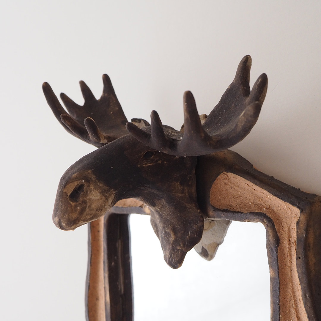 ヘラジカの壁掛け鏡 Acne Pottery Studio 糸島くらし ここのき 公式通販サイト