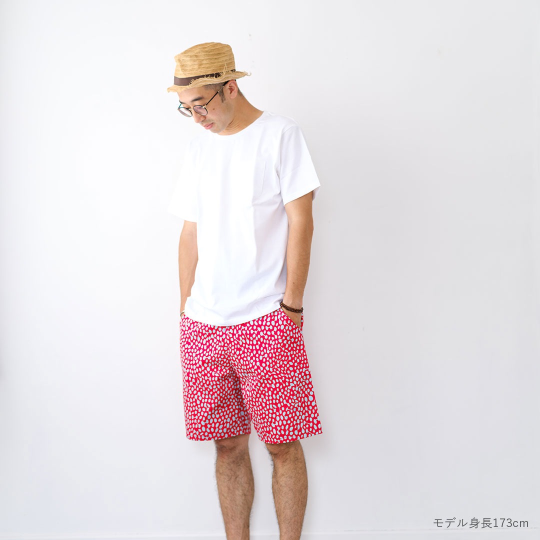 ショートパンツ/ナットウ/赤/Lサイズ（ユニセックス） | makumo(マクモ