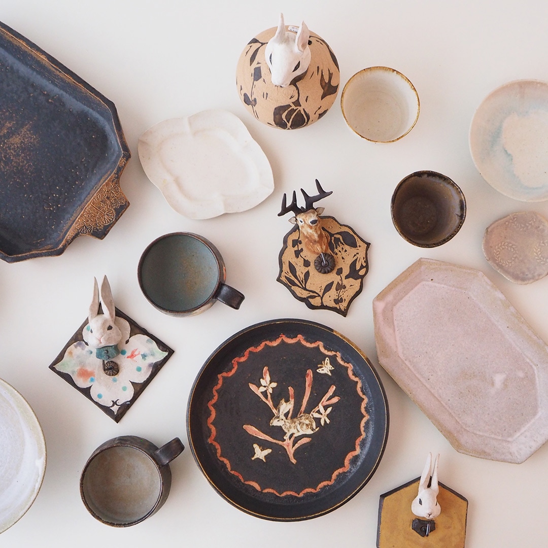 うさぎの壁掛け鏡 | acne.pottery.studio | 糸島くらし×ここのき