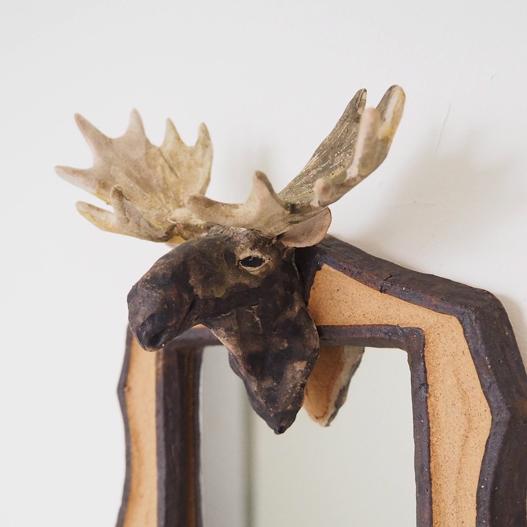 ヘラジカの壁掛け鏡 Acne Pottery Studio 糸島くらし ここのき 公式通販サイト