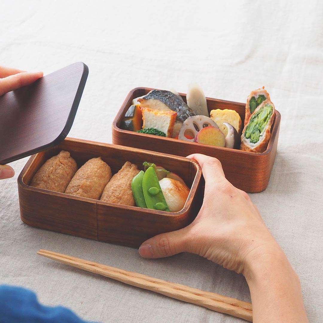 うるしの弁当箱/2段/860ml | 杉の木クラフト | 糸島くらし×ここ