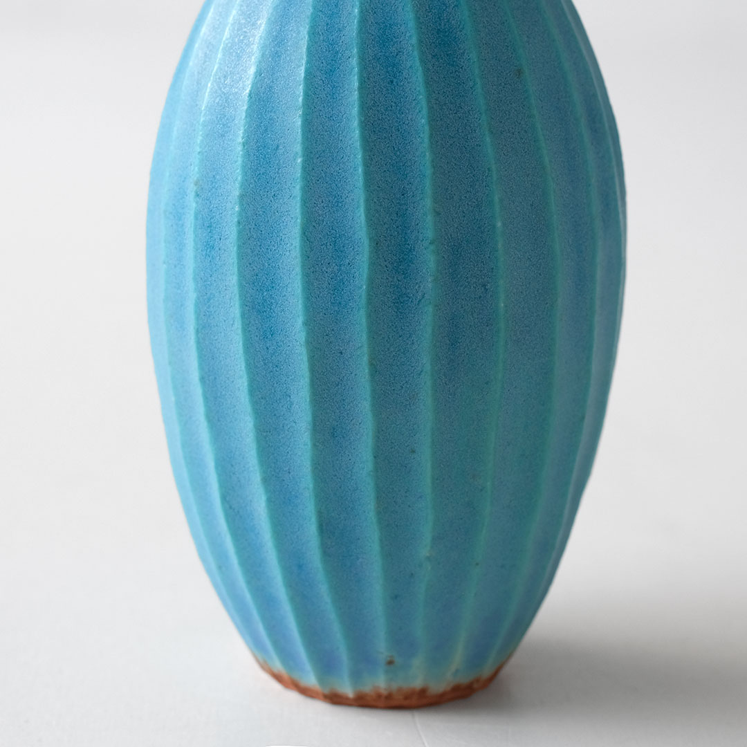 一輪挿し/しのぎ/Pure blue | 陶工房 Ron | 糸島くらし×ここのき 公式