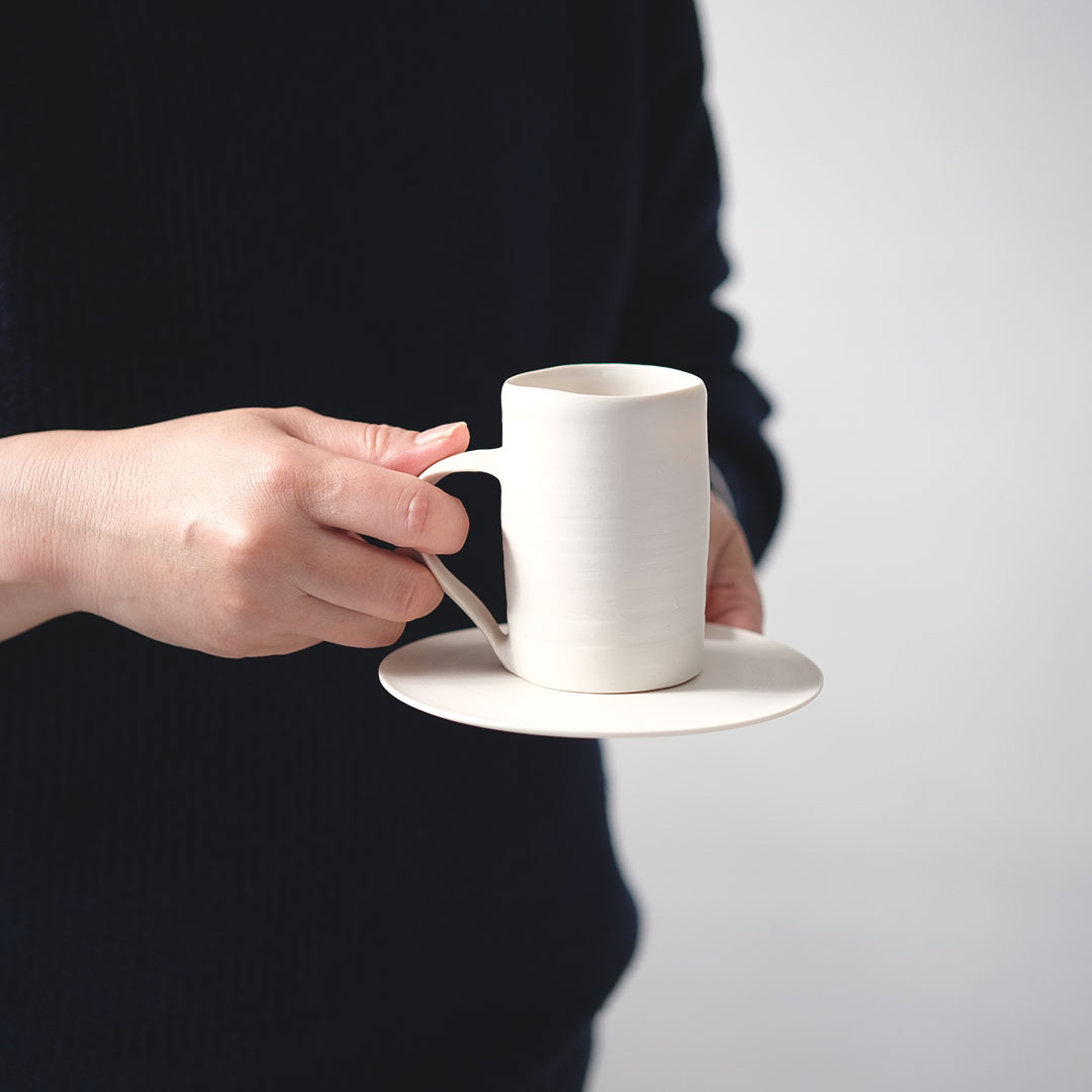白磁カップ＆ソーサー/トール | 藤原ヒロミツ | 糸島くらし×ここのき