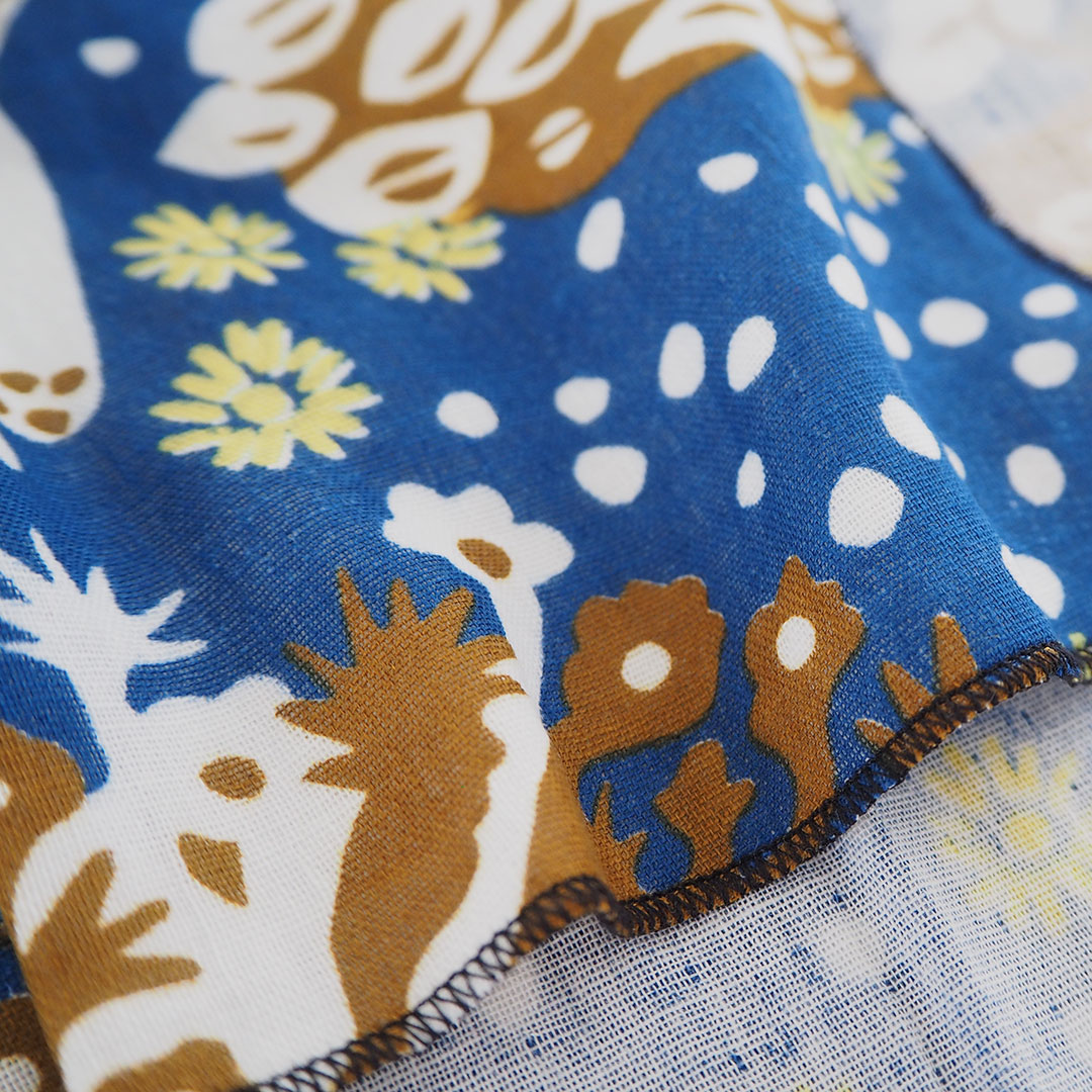 手ぬぐいタオル/キノコ/紺 | makumo(マクモ) | 糸島くらし×ここのき