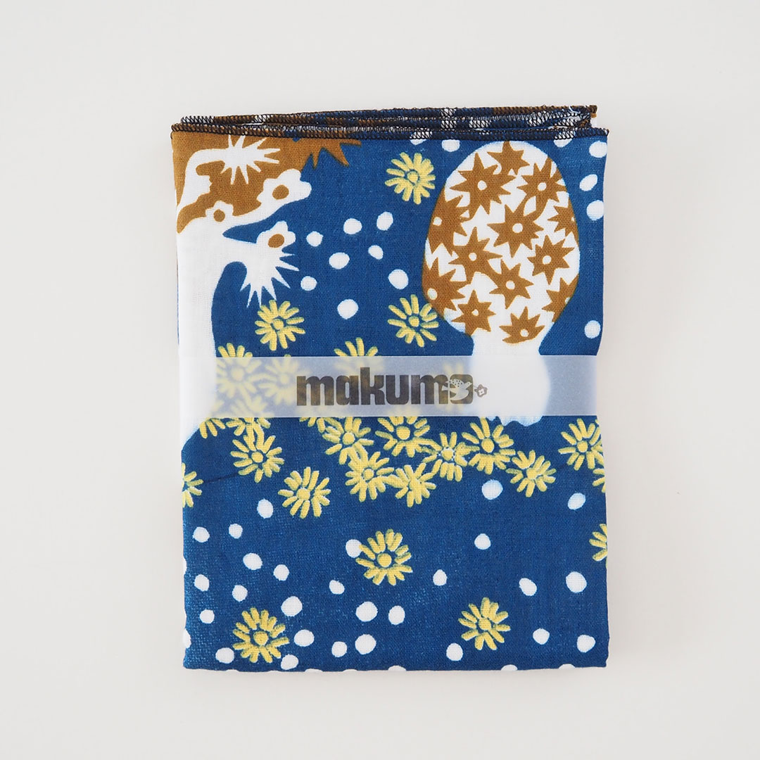 手ぬぐいタオル/キノコ/紺 | makumo(マクモ) | 糸島くらし×ここのき