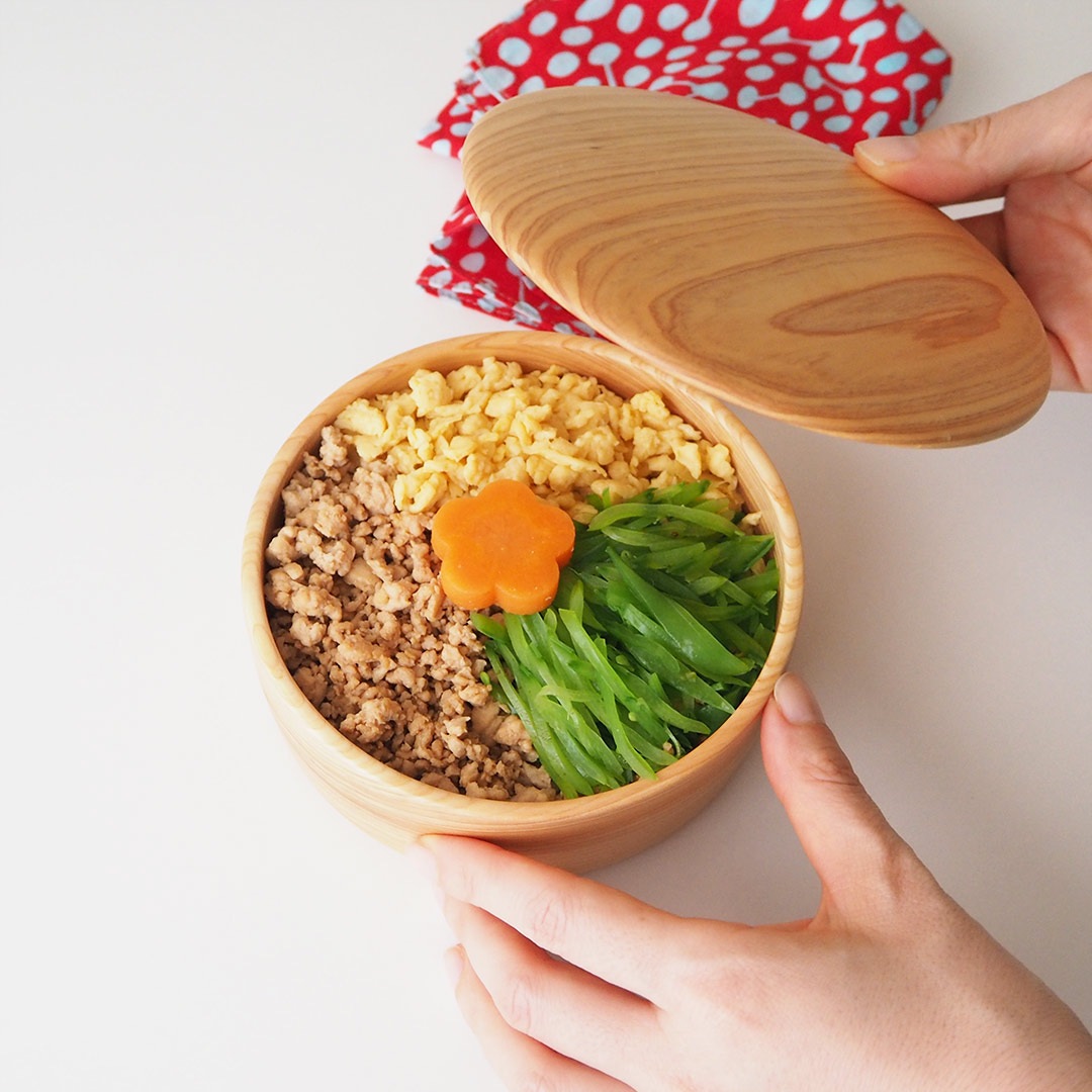 糸島ひのきの丸い弁当箱 2段 なごみのき 糸島くらし ここのき 公式通販サイト