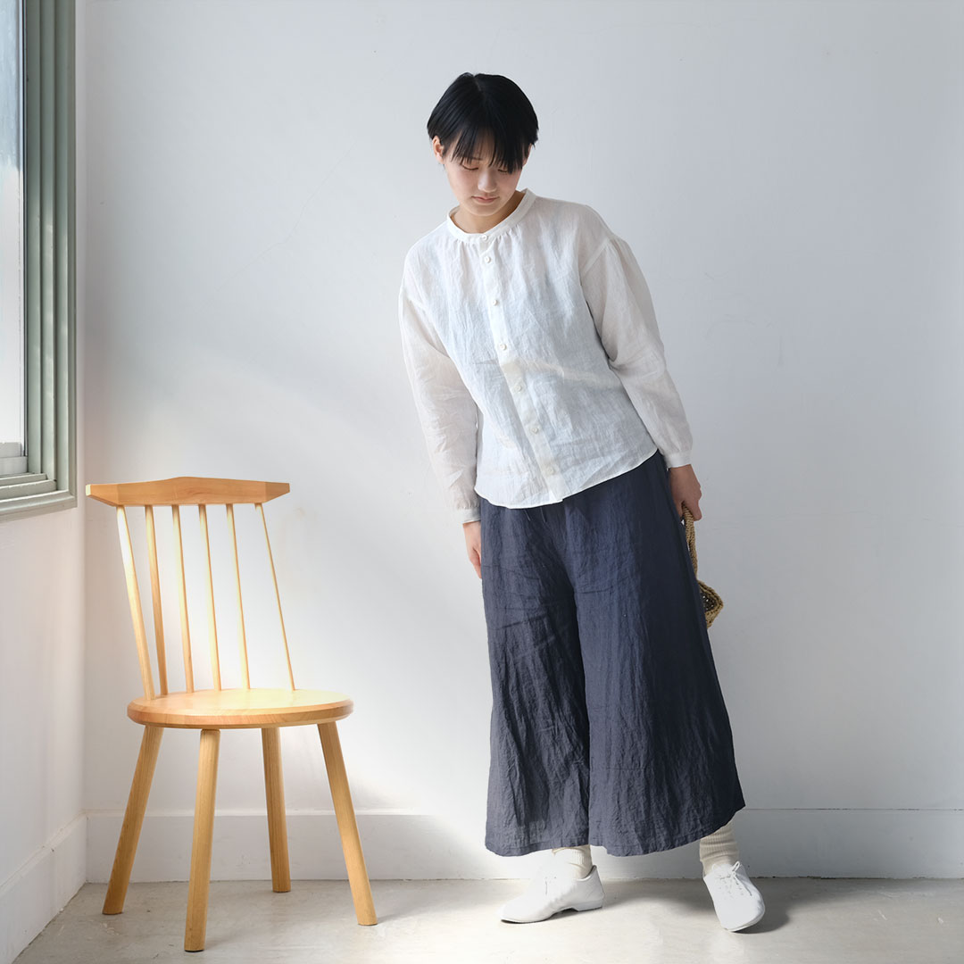 ワイドキュロットパンツ/灰紺 | Pas de deux(パドドゥ) | 糸島