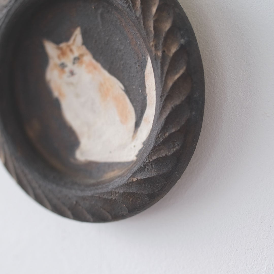 森安幸代 acne pottery studio 壁掛け一輪挿し 壁掛け花器 猫