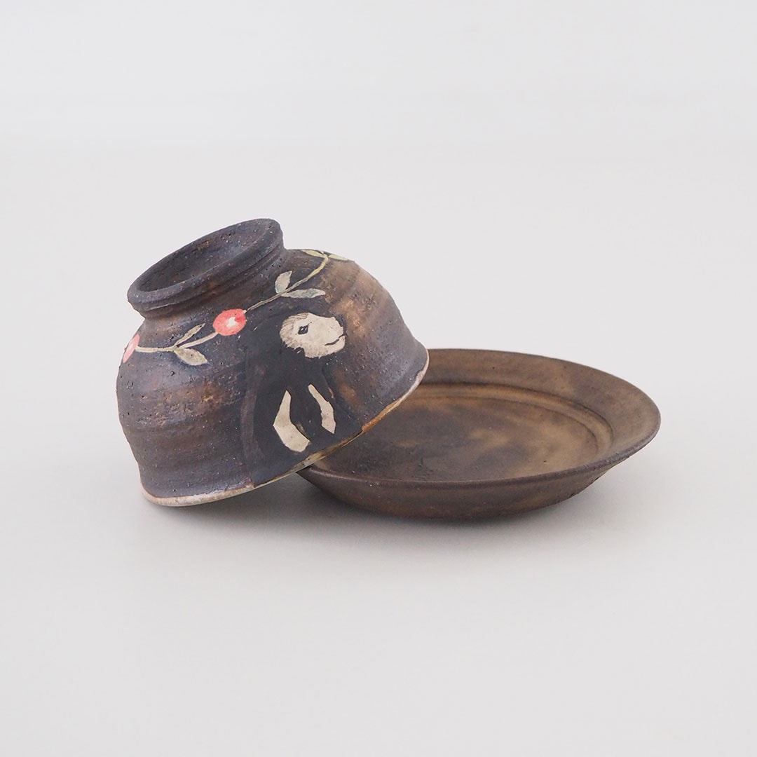 ⭐︎陶器 蓋物 菓子器⭐︎銘あり 灰釉 焼締　名作 蓋付き菓子皿/マレーグマ | acne.pottery.studio | 糸島くらし×ここの