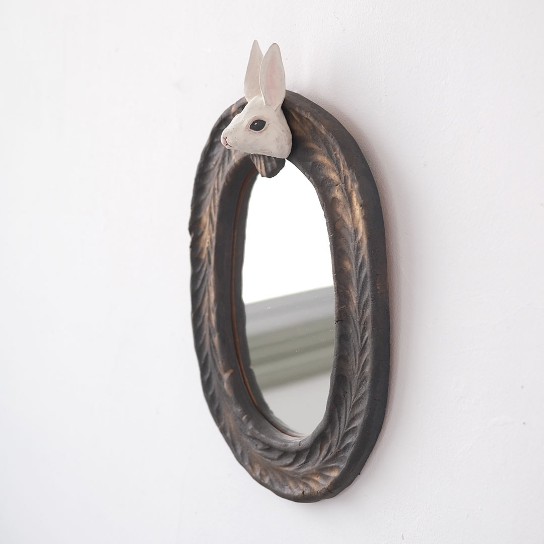 うさぎの壁掛け鏡 | acne.pottery.studio | 糸島くらし×ここのき 公式