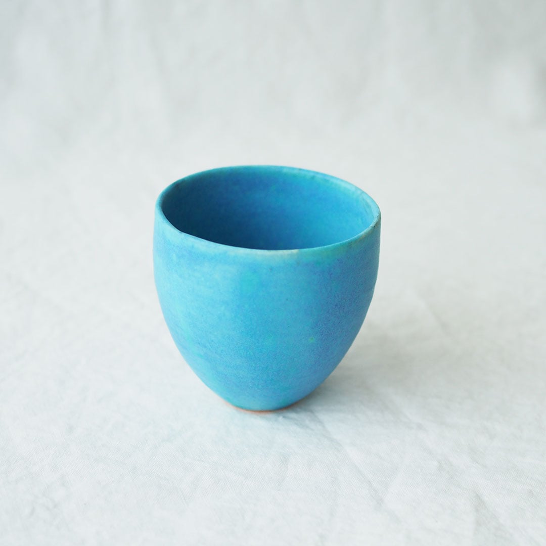 陶芸品　湯のみ　陶芸作家 Pure blue/湯のみ | 陶工房 Ron | 糸島くらし×ここのき 公式通販サイト