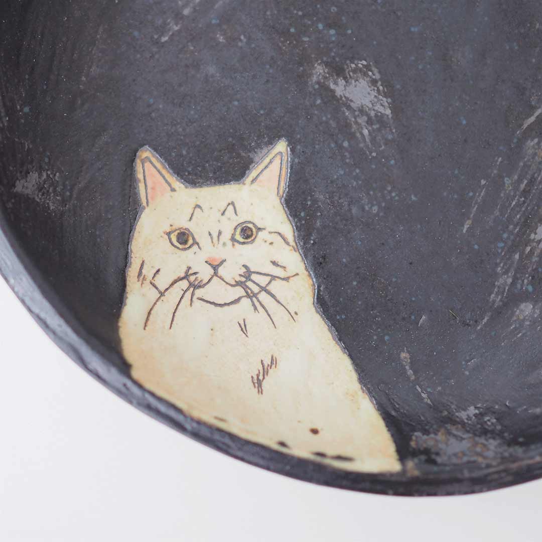 陶工房Ronさん　猫　大皿　オーバル皿　楕円皿　楕円鉢　作家　うつわ 陶工房Ronさん 猫 大皿 オーバル皿 楕円皿 楕円鉢 作家 うつわ
