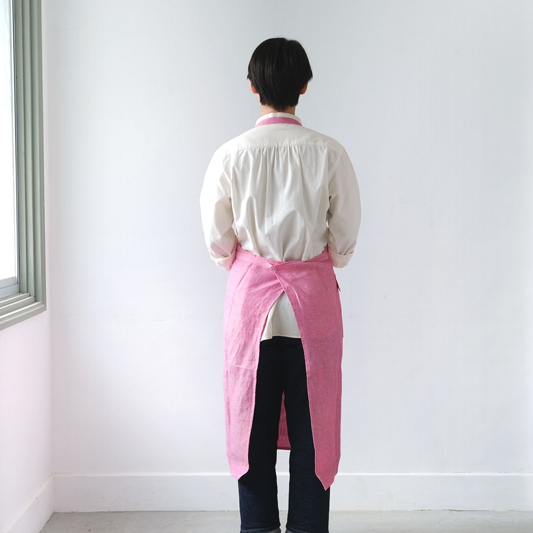 ワークエプロン/リネン/ピンク | BUCOLICA | 糸島くらし×ここのき 公式