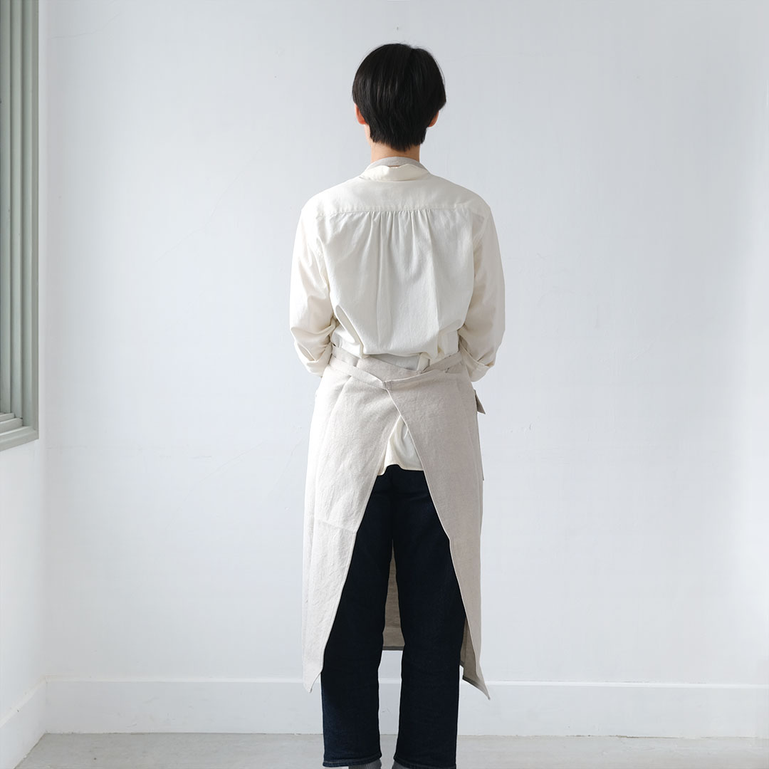 ワークエプロン/綿麻/生成り（厚手） | BUCOLICA | 糸島くらし×ここの