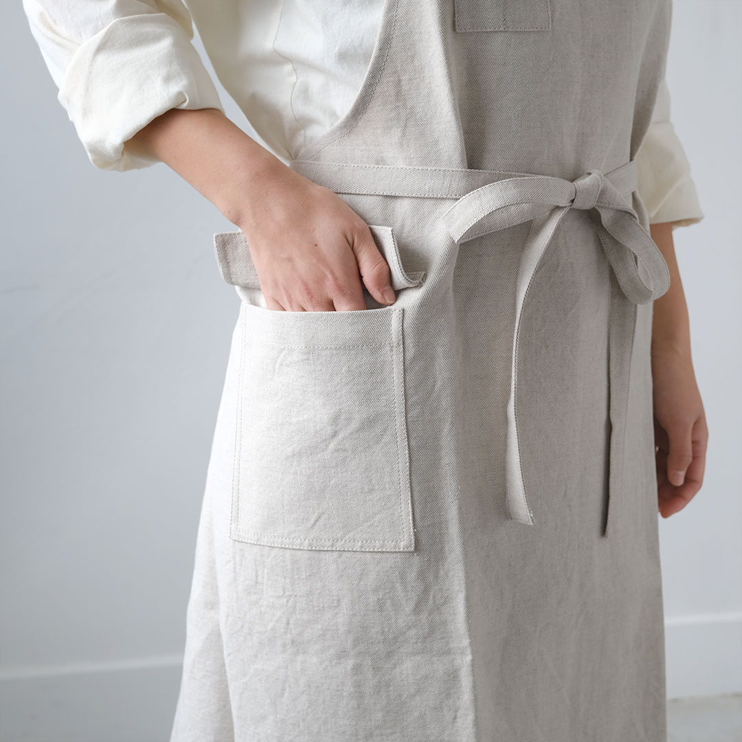 ワークエプロン/綿麻/生成り（厚手） | BUCOLICA | 糸島くらし×ここの