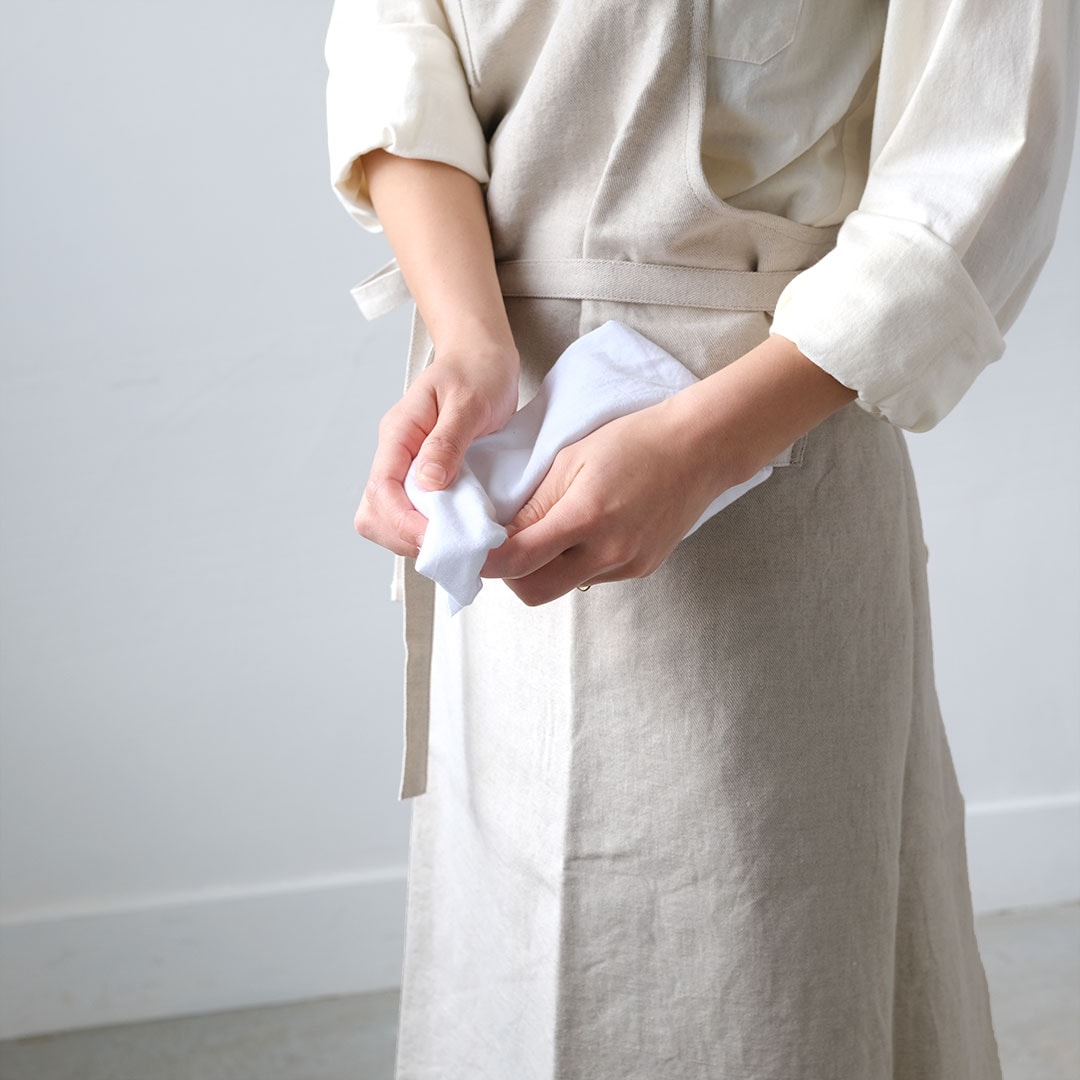 ワークエプロン/綿麻/生成り（厚手） | BUCOLICA | 糸島くらし×ここの