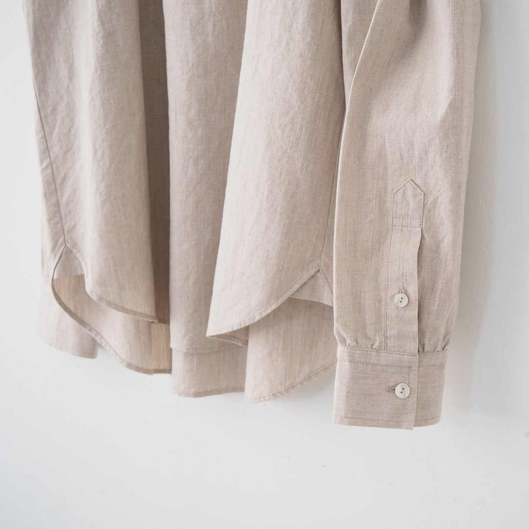 スタンドカラープルオーバーシャツ/グレージュ | BUCOLICA