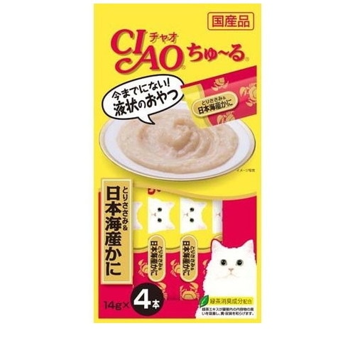 チャオ ちゅ～る とりささみ＆日本海産かに(14g*4本入) ◆賞味期限 2026年3月