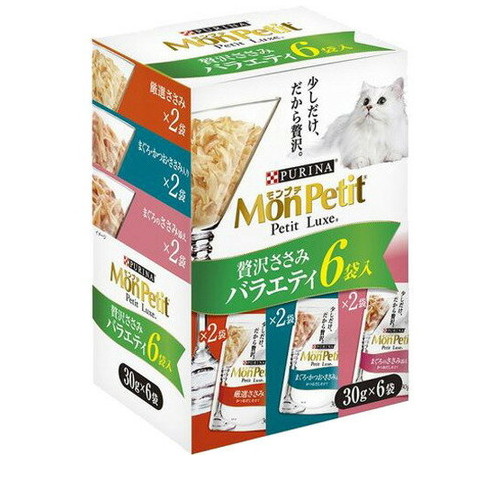 モンプチ プチリュクス パウチ 贅沢ささみバラエティ(30g*6袋入) ◆賞味期限 2026年1月