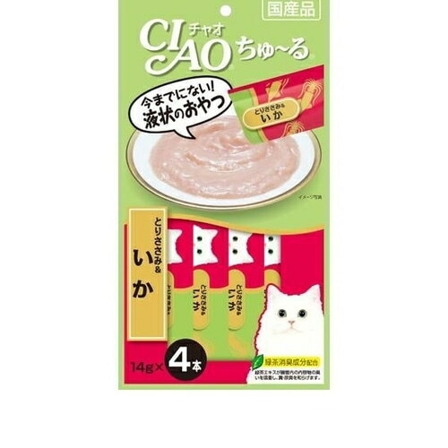 チャオ ちゅ～る とりささみ＆いか(14g*4本入) ◆賞味期限 2026年8月