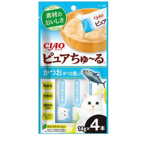 いなば CIAO ピュアちゅ～る かつお かつお節入り 14g×4本 ◆賞味期限 2026年10月