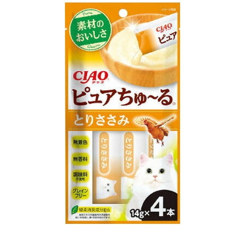 いなば CIAO ピュアちゅ～る とりささみ 14g×4本 ◆賞味期限 2026年10月