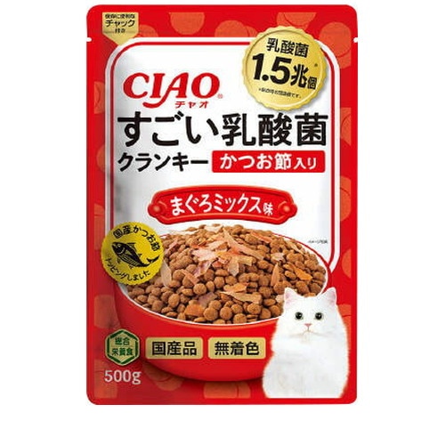 CIAO すごい乳酸菌クランキー かつお節入り まぐろミックス味 500g ◆賞味期限 2026年9月