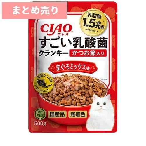 ★12個まとめ売り★CIAO すごい乳酸菌クランキー かつお節入り まぐろミックス味 500g ◆賞味期限 2026年9月