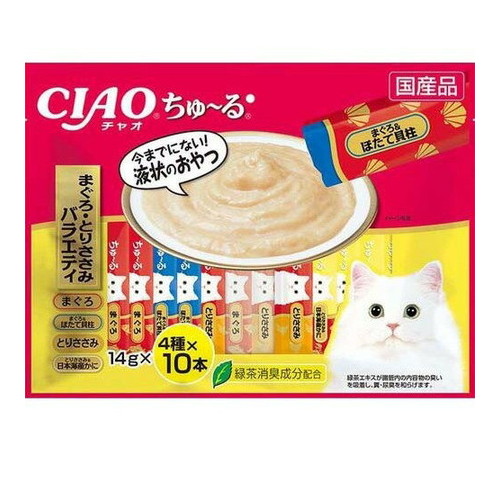 いなば チャオ ちゅ～る まぐろ・とりささみバラエティ 14g×40本入 ◆賞味期限 2027年1月
