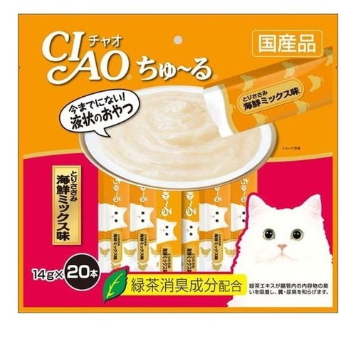 チャオ ちゅ～る とりささみ 海鮮ミックス味(14g*20本入) ◆賞味期限 2026年9月