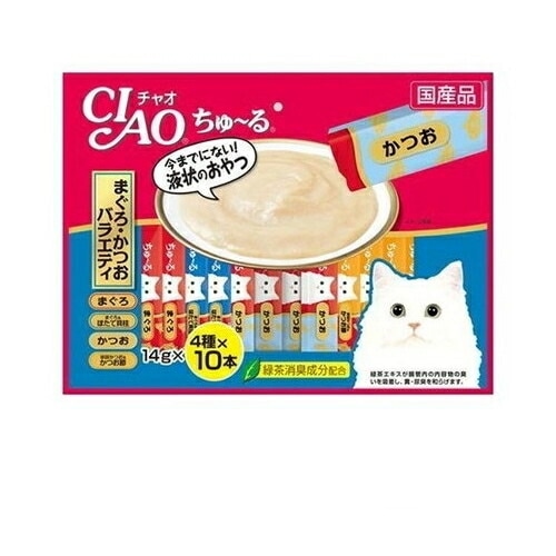 チャオ ちゅ～る まぐろ・かつおバラエティ 4種(14g*40本入) ◆賞味期限 2026年12月