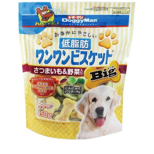 ドギーマン 低脂肪ワンワンビスケット ビッグ さつまいも＆野菜入り(450g) ◆賞味期限 2026年9月
