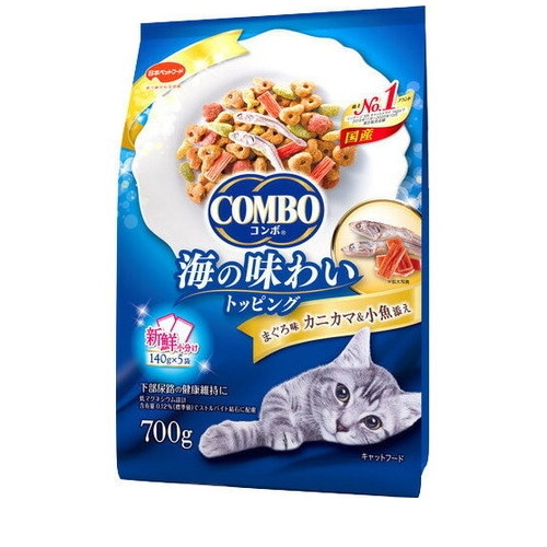 コンボ 猫下部尿路の健康維持 まぐろ味・カニカマ・小魚添え(140g*5袋入) ◆賞味期限 2026年1月